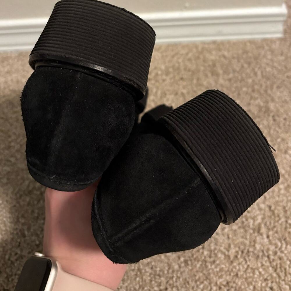 Aquatalia Black Suede Slip On Platform Loafers Size 8.5 - Picture 7 of 9